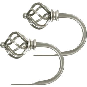 KAMANINA Decorative Curtain Drapery Holdbacks Twisted Cage Finials, Antique Silver(1 Pair/2 Pack), Small KAMANINA Decorative Curtain Drapery Holdbacks Twisted Cage Finials, Antique Silver(1 Pair/2 Pack), Small