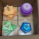 Adena Montessori 4-in-1 Shape Color Sorting Toy for Toddlers - Wooden Educational Toy With Detachable Bases, Gradients of Colors and Shapes for 12-18 Months