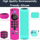 2Pack Remote Cover for Firetvstick 4K Max (3rd Gen) 2021,Silicone Protective Case Compatible with Firetv4k TV Stick Alexa Voice Remote Control with Lanyards,Anti-Slip,Shockproof(Rose Red&Sky Blue)