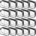 20 Packs Clear Cosmetics Bags for Women Men Waterproof Toiletry Bags PVC Makeup Bags Organizer Case with Zipper for Travel Bathroom (Black)