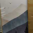 Framed Boho Mountain Landscape Wall Art for Living Room, Large Bohemian Forest Canvas Paintings Artwork for Walls, 3 Piece Nature Wall Picture for Hallway Bedroom Office Wall Decor, 24x36 Inch