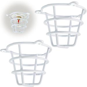 2 Pcs White Fire Sprinkler Head Guard Cage Protector for Both 1/2" & 3/4" Sprinkler Heads, Heavy Duty Cover for Flush Mount, Sidewall, Pendant & Semi Recessed Fire Sprinkler Systems