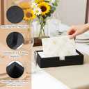 Kifmurase 3Pcs Black Wooden Napkin Holder, Guest Towels Holders, Flat Wooden Napkin Holder, Disposable Hand Towel Tray for Bathroom, Rectangular Farmhouse Cocktail Napkins Holders for Tabletop