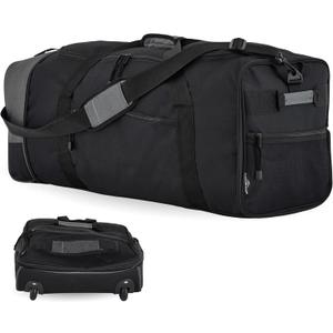 Travelers Club 32-inch Collapsible Expandble Travel Rolling Duffel Bag (Black)