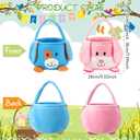 Set of 4pcs, Dia 11.02" * H 11.8", Chick&Bunny&Sheep Easter Basket Cute Easter Hunting Basket for Easter Gifts Decorations