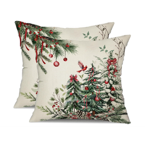 DFXSZ Christmas Pillow Covers 18x18 Inch Set of 2 Christmas Tree Decorations Throw Pillows Winter Xmas Decor for Home Couch TH-35B18