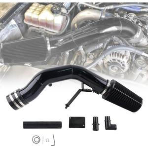 6.0 Powerstroke Cold Air Intake Kit4Cold Air Intake Pipe Kit with Oiled Filter Compatible with 2003-2007 Ford F250 F350 F450 Excursion 6.0L Powerstroke Diesel(Black)