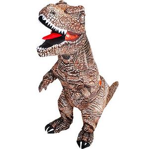 KOOY Dinosaur Costume Adult Inflatable Raptor Onesies Blow Up T-rex Dino Full Body Funny Halloween Costume for Men Women Teens, Size L