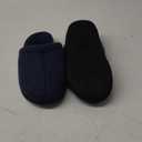 Men’s Mule Slippers Navy Leather Lined With Fur, 8-9 Blue