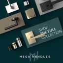 Mega Handles Ralph Privacy Door Handle - 1 Pack Interior Reversible Gold Door Handle, Heavy Duty Bed & Bath Door Handles with Privacy Door Lock, Fits All Standard Doors - Satin Brass
