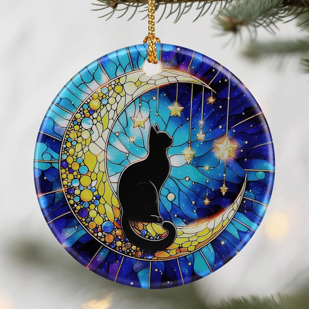 Black Cat Ornaments, Christmas Ornaments: Christmas Tree Decorations, Holiday Decor, Stocking Stuffers, Gift Ideas, Xmas Gift, Pet Lover Gifts & Gifts for Cat Lover