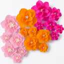 Humyoun Giant Paper Flowers Artificial Large Paper Flower Decoration for Handcrafted Wall Backdrop Christmas Mexican Wedding Graduation Bridal Shower Birth Party Supplies (Bright Colors,18 Pcs)