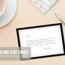 Blank Border Flat Note Cards with Envelopes - 40 Classic Flat Cards with Envelopes - Blank Simple Paneled Non Folding Cards For Business Professional & Formal Events (Black)