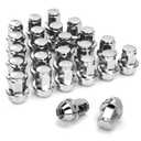 dynofit 24pcs 14x1.5 OEM/Stock Lug Nuts for 2015-2019 Expedition/F-150, M14-1.5 One-Piece Design Factory Chrome Wheel Lugnuts for Lincoln 2015-2023 Navigator, 21mm Hex Anti-Rusting Updated (Silver)
