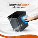 Car Trash Can Waterproof Vehicle Garbage Bin, Leakproof Anti Slip Floor Mat Clip Trash Bag Holder for Car, Truck, SUV, Van Portable Auto Trash Container with Stability Clips (Gray with Cover, Small)