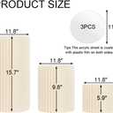 3PCS Cylinder Stands for Party with Acrylic Plates, Foldable Cylinder Pedestal Stand, Buffet Risers, Food Risers for Buffet Table, Weddings, Baby Showers, Birthday, Events Centerpieces Decor (5.9"+9.8"+15.7")