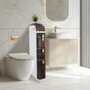 Bathroom Floor Cabinet, Narrow Bathroom Storage Cabinet, Mobile and No Installation Required, Perfect for Small Space Laundry Rooms, Toilet Areas and Living Room Gaps