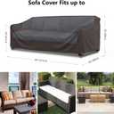Mrrihand Heavy Duty Patio Sofa Cover Waterproof, 3-Seater Outdoor Sofa Loveseat Cover, Outdoor Patio Furniture Cover with Air Vent and Handles, 85" W35" D35" H, Black