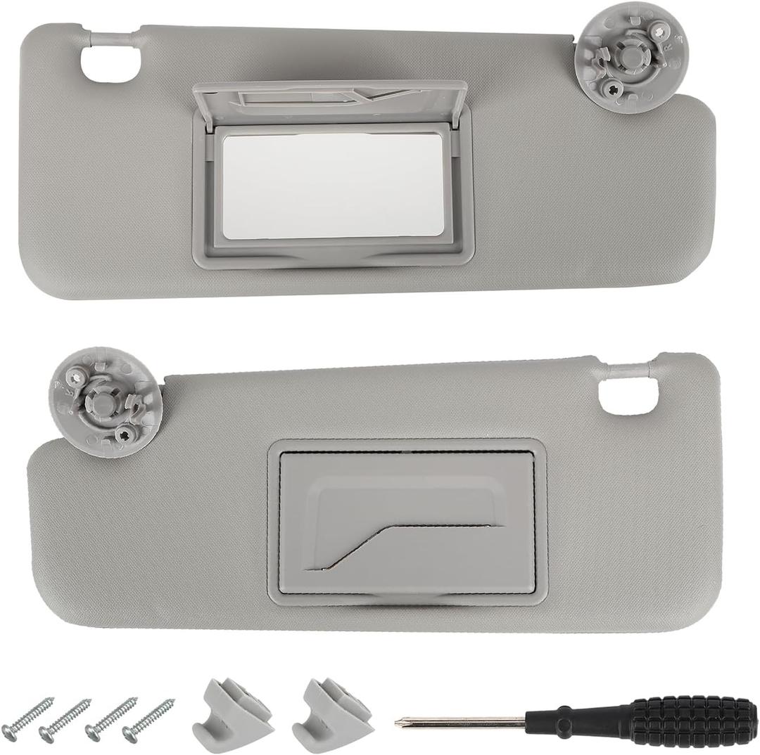 Pair of Left and Right Sun Visor with Holders for Chevrolet Sonic 2012-2020, for Spark 2011-2022 Interior Sunshade Replacement