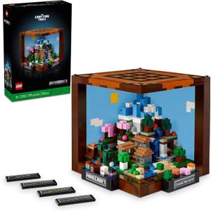 LEGO Minecraft The Crafting Table, Collectible Video Game Building Set with Minecraft Figures, Mobs and Biomes, 15 Year Anniversary Model, Build and Display Gift for Adults, 21265