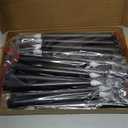 Baquler 24 Pcs 8.5 Inch Black LED Flameless Taper Candles Bulk Battery Operated Taper Candles Flickering Candlesticks for Wedding Church Holiday Table Decoration