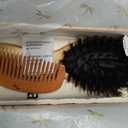100% Boar Bristle Hair Brush for Women Set by Belula (L Size). Soft Natural Bristles for Thin and Fine Hair. Wooden Comb, Travel Bag and Spa Headband Included!
