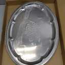 5-Pack Large Serving Tray 15.7"x11.8", Stainless Steel Decorative Platter with Raised Rim, Vintage Mirror Finish, Stackable Serveware for Parties, Weddings, and Home Display