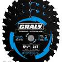 CRALY 5-1/2 Inch 24 Teeth Wood Cutting Framing Circular Saw Blade, 5/8 Inch Arbor, Carbide Tipped, Thin Kerf, Black Ice Coating, for Plywood, MDF, OSB, Laminated, 3-Pack(C0524FR-3)
