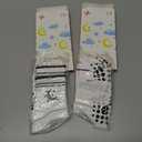 2 x COOLMATE Pilates Socks with Grips for Women, Yoga Socks, Crew Non Slip Women for Barre, Pilates Gifts for Women (White)
