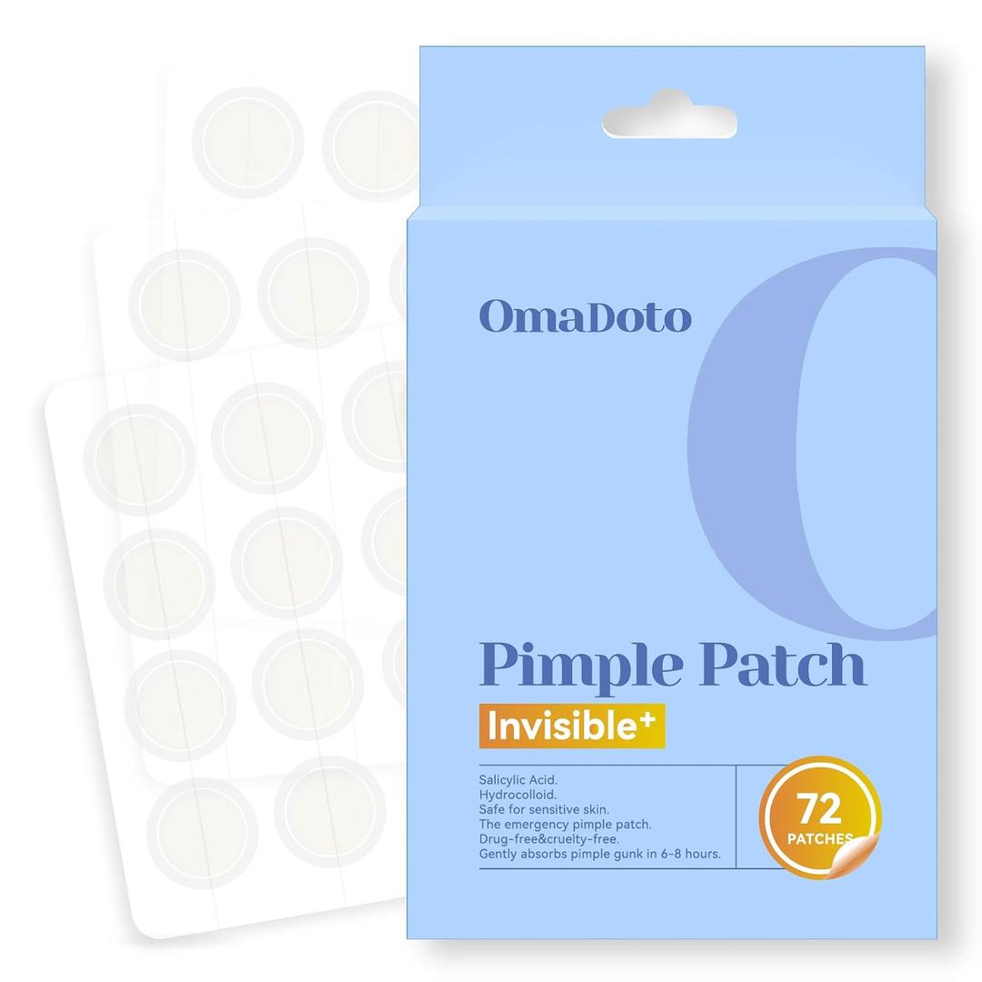 2 x Invisible Pimple Patches for Face, Ultra-Thin Hydrocolloid Acne Patches, Covering Zits & Blemishes, Suitable Daytime Discreet Under Makeup, Zit Stickers, 12mm 72 Count