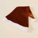 Newborn Baby Girl Christmas Outfit Santa Dress Ruffle Long Sleeve Velvet Romper Dresses Xmas Clothes With Hat (Brown)