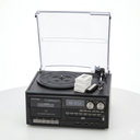 MUSITREND JOPOSTAR 9-in-1 Record Player with Bluetooth, 3 Speed Turntable with Built-in Speakers, Record Player with 3.5 mm Audio Port, CD/Cassette, AM/FM Radio, USB/SD/MMC, Black