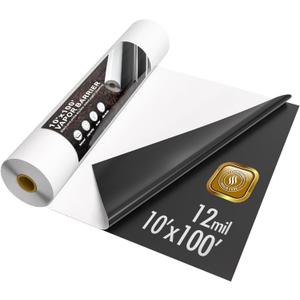 10' x 100' Crawl Space Vapor Barrier, 12 Mil Plastic Sheeting, Drop Cloth Covering for Crawl Space Encapsulation, Basement, Heavy Duty Polyethylene Black/White Panda Film (12mil 10'x100')