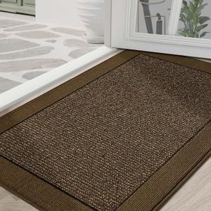 BEQHAUSE Indoor Door Mat 36" x 60", Dirt Trapper Door Mats Non-Slip Entryway Rugs Washable, Resist Dirt Absorbent Welcome Mat, Low Profile Floor Mats for Front Back Door and Entryway, Brown