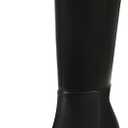 Kitten Heel Knee High Boots Women Square Toe Long Tall Boots Faux Leather Low Heel Boot Fashion Dress Casual Elastic Boots with Side Zipper Size 10