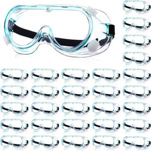 Yunsailing Protective Safety Goggles Lab Over Glasses Clear Anti Fog Eye Protection Goggles for Men Women (Clear Green, Black)