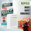 Upgraded PEST OFFENSE New Look Electronic Pest Repeller for Indoor Pest Control of Mice, Rats, Rodents, Roaches for Home, Office, Business, Garage, Warehouse