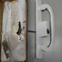 ACEPLANET Offset Position Keyed Sliding Patio Door Handleset with Mortise Lock, 45 Keyway, 3-15/16" H.C., Fits 1-3/8" to 2" Thick Doors, Non-Handed, White Diecast