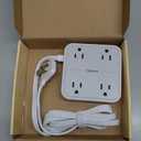 TESSAN Surge Protector Power Strip, 5 Ft Flat Plug Extension Cord with 3 USB (1 USB C) 8 Outlets, 1250W, 900J Protection, 3 Sided Outlet Extender with Power Switch for Office, Dorm Room Essentials