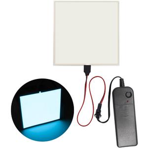 4" x 4" EL Panel Electroluminescent Light Sheet Decorations Light Lamp Sheet Sheet with Battery Inverter (Ice Blue)