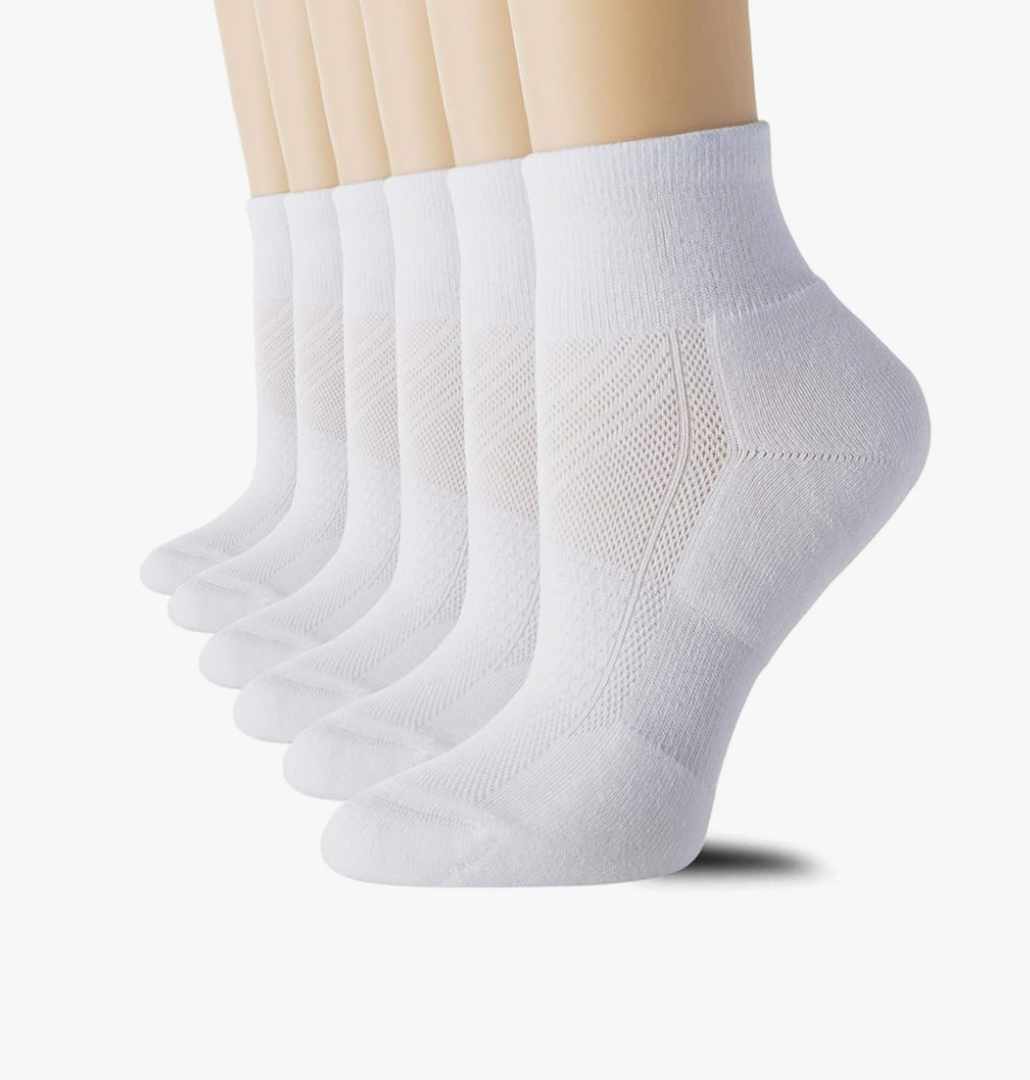 CS CELERSPORT Ankle Athletic Running Socks Low Cut Sport Tab Sock for Men and Women (6 Pairs), Medium, White+Grey+Black