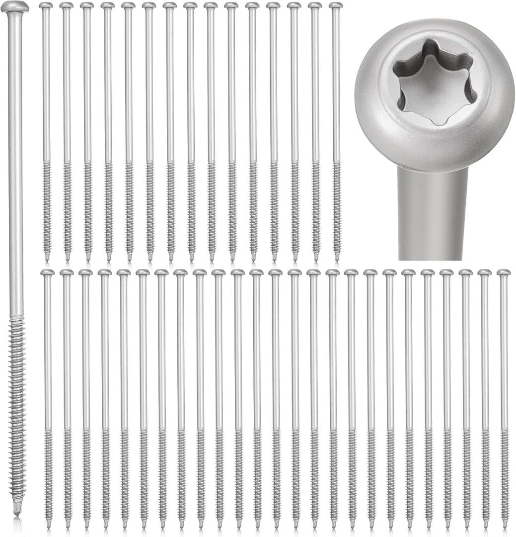 Moxweyeni 40 Pcs 7'' Gutter Screws Star Drive Screws Durable Nails for Fastening Gutters to Wood Sagging Gutters and Maintenance (Gray)