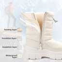 White Snow Boots for Women Waterproof Platform Winter Boots (7)