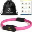 ProBody Pilates Fitness Circle  14 Inch Pilates Ring for Focusing on Toning Inner Thighs, Arms, and Core (Pink)
