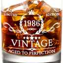 AOZITA 40th Birthday Gifts for Men - 40th Birthday Decorations for Men, Party Supplies - 40th Anniversary Ideas for Him, Dad, Husband, Friends - 11oz Whiskey Glass