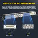 Light Bars for Trucks - 13In Slim LED Bar with 4In Pod Lights andi Wiring Harness,12V 24V Spot Flood Combo Driving Off Road Work Lights for ATV UTV Tractor Trailer Pickup