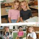 LessonZoo 4 Pack Girls Soft Shirts, 4-Color Set, 11-12 Years