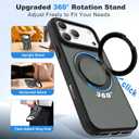 XIQI Compatible with iPhone 17 Pro Case 6.3'' with Magnetic 360 Rotatable Ring Stand & AI Camera Control Button[Compatible with Mag-Safe] Translucent Matte Phone Cover for Men Wowen,Black