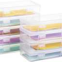 9 Pack Medium Plastic Hobby Art Craft Organizer, Clear Plastic Storage Containers with Latching Lid, for Pencil Box, Lego, Crayon