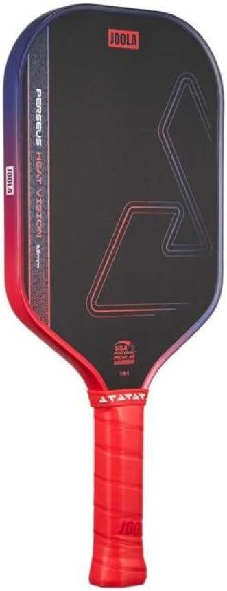 JOOLA Perseus Heat Vision 16mm Pickleball Paddle - Textured Carbon Fiber Surface for Spin - SK Film for Reduced Vibration - USAP Approved - NFC Chip Enabled (Ignite Blaze Red)